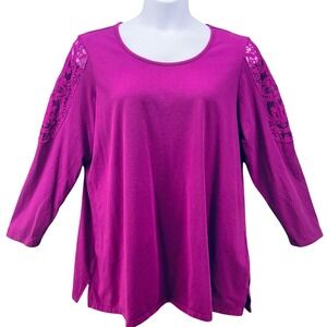 Denim And Co Tunic Top Purple‎ 1X